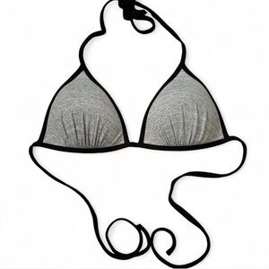 Gray and black Triangle Bikini Top